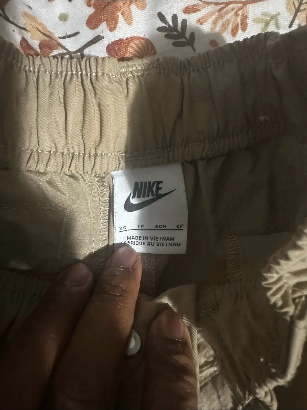 Nike Khaki Cargo Shorts with Silver Swoosh
